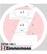 ZIMMERMANN - 237081901 - Комплект тормозных колодок  дисковый тормоз