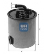 UFI - 2400700 - 24.007.00_фильтр топливный!100x86,5 MB Sprinter 2-t/3-t/4-t 00> /Vito 108-112CDi 99>