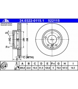 ATE 24032201151 Диск торм. пер. BMW 3 (E36)  (90-97)