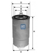 UFI - 24H2O00 - Фильтр топливный с в/отстойником