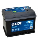 EXIDE - EB602 - Аккумулятор Excell 12V 60Ah 540A 242х175х175 полярность ETN0 клемы EN крепление B13