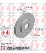 ZIMMERMANN 250135252 Диск торм.пер. Ford Focus II 04>