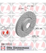ZIMMERMANN 280317152 Тормозной диск/HONDA CIVIC VIII (FN, FK)/2006]