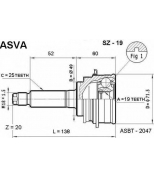 ASVA - SZ19 - ШРУС НАРУЖНЫЙ 19x49x25 (SUZUKI : CULTUS BALENO 1.3