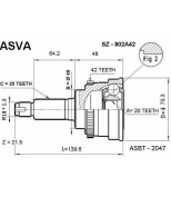 ASVA - SZ802A42 - ШРУС НАРУЖНЫЙ 20x49x25 (SUZUKI : BALENO G16B 1995-