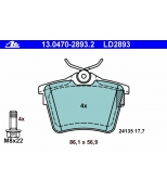 ATE - 13047028932 - Комплект тормозных колодок  дисковый тормоз