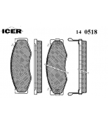 ICER - 140518 - 140518_колодки дисковые перед.! Nissan Bluebird 1.8-2.0D 84-88