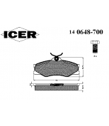 ICER - 140648700 - 140648700639001 Тормозные колодки дисковые