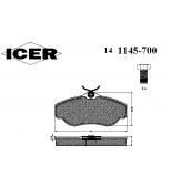 ICER - 141145700 - Комплект тормозных колодок, диско