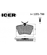 ICER - 141351700 - Комплект тормозных колодок, диско