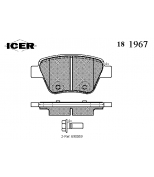 ICER 181967 Колодки тормозные дисковые задние