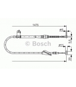 BOSCH - 1987477608 - Трос ручного тормоза SUZUKI BALENO 96-02