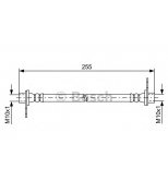 BOSCH - 1987481586 - 1 987 481 586 шланг тормозной задн. прав.! Mitsubishi Lancer/Outlander/ASX 1.6-2.0/1.8DID 06  L=255