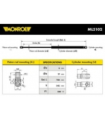 MONROE - ML5102 - Пружина газовая капота