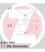 ZIMMERMANN - 214111701 - Тормозные колодки
