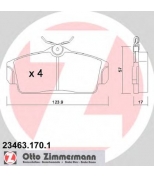 ZIMMERMANN - 234631701 - Комплект тормозных колодок, диско