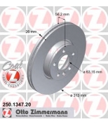 ZIMMERMANN 250134720 Тормозной диск пер VW TRANSPORTER IV
