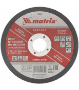 MATRIX 74334 Круг отрезной по металлу, 125 х 1,2 х 22 мм. MATRIX