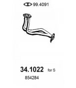 ASSO - 341022 - Передняя труба глушителя Opel Kadett E 1.3 2-3 Vol. 84