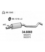 ASSO - 346069 - Резонатор глушит. Opel Corsa 1.0 16...