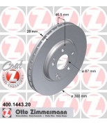ZIMMERMANN 400144320 Тормозной диск пер MB W203/210 вент