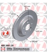 ZIMMERMANN 400366120 Диск тормозной задн. MB S-CLASS (W221) (5 отв.)