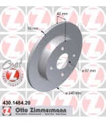 ZIMMERMANN 430148420 Тормозной диск зад. невент OPEL Astra F-G-H/Zafira
