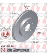 ZIMMERMANN 430261220 Диск тормозной OPL ANTARA/CHV CAPTIVA 2.4-3.2/2.0C