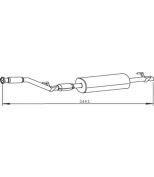 DINEX - 56318 - Глушитель задняя часть (катал.) 2461мм Mercedes Sprinter(OM602) Truck 210D 212D 310D 312D 410D 412D