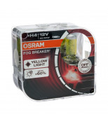 OSRAM 62193FBRHCB H4 12v- 60/55w (p43t) ( +60% света+жёлтый свет) fog breaker (2шт) duobox