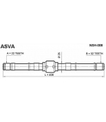 ASVA - NSH008 - Полуось левая 22x408x32 (nissan primera euro p10 1