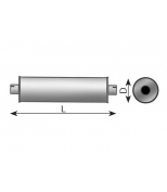 DINEX - 80407 - Глушитель (резонатор) бочка глушителя. fh12 vertikalus iрmetimas
