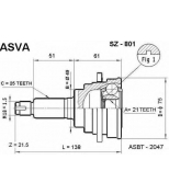 ASVA - SZ801 - Шрус наружный 21x49x25 (suzuki : baleno 1.6 -95) asva
