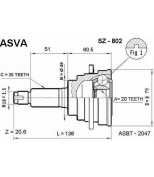 ASVA - SZ802 - ШРУС наружный 20x49x25 (SUZUKI : BALENO 1.6 -98)