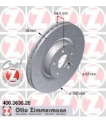 ZIMMERMANN 400363620 Диск тормозной перед. MB E-Class (W211) (5 отв.)
