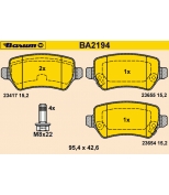 BARUM - BA2194 - Тормозные колодки задние Opel Astra/Meriva/Zafira 1.3-2.2 98-