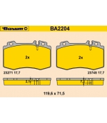 BARUM - BA2204 - Тормозные колодки BARUM