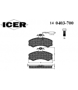 ICER - 140403700 - Комплект тормозных колодок, диско