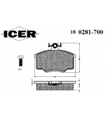 ICER - 180281700 - 180281700300001 Тормозные колодки дисковые