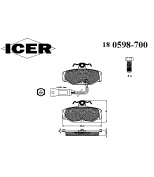 ICER - 180598700 - Комплект тормозных колодок, диско