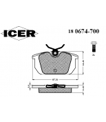ICER - 180674700 - Комплект тормозных колодок, диско