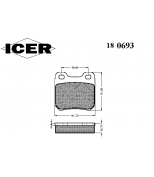 ICER - 180693 - К-кт колодки opl omega 1 8-2 0i/2 3d/td 86-94 зад