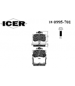 ICER - 180995701 - Комплект тормозных колодок, диско