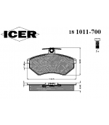ICER - 181011700 - Комплект тормозных колодок, диско