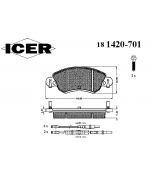 ICER - 181420701 - 181420701300001 Тормозные колодки дисковые