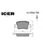 ICER 181510701 Комплект тормозных колодок, диско