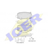 ICER - 182176 - колодки торм.зад. Cherokee/Chrysler 200/500X 14-