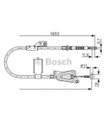 BOSCH - 1987477915 - Трос ручного тормоза NISSAN ALMERA N16 00- 1653мм