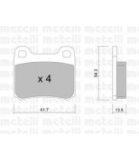 METELLI - 2200920 - Колодки тормозные задние дисковые к-кт MB W201 82-93 61.7x54.3x13.5 / ATE