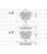 METELLI - 2206444 - Колодки тормозные задние дисковые к-кт